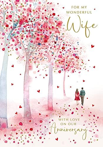 Nigel Quiney 'Happy Anniversary' greeting card for wife, featuring heartfelt design and elegant lettering.