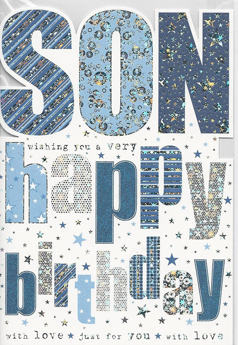 NQ son birthday greeting card with colorful design and cheerful message, perfect for celebrating a son's special day