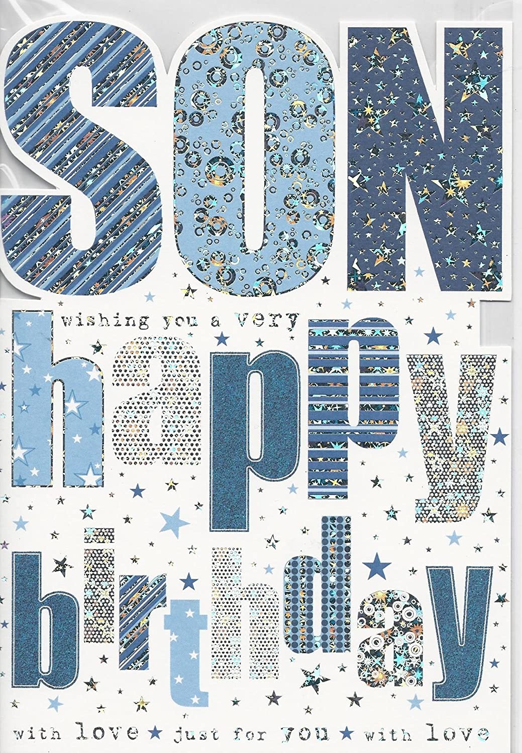 NQ son birthday greeting card with colorful design and cheerful message, perfect for celebrating a son's special day