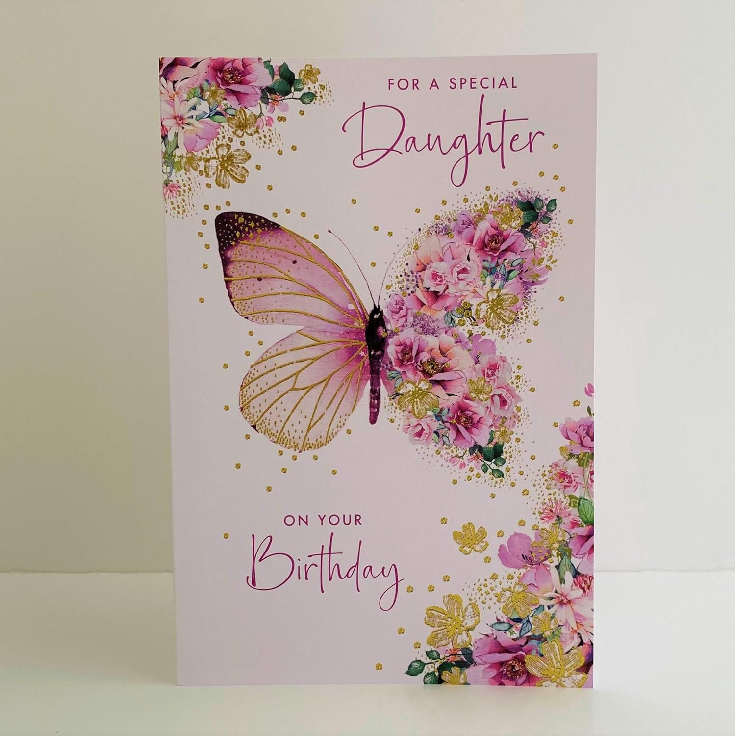 NQ special daughter birthday greeting card with colorful floral design and heartfelt message for her special day
