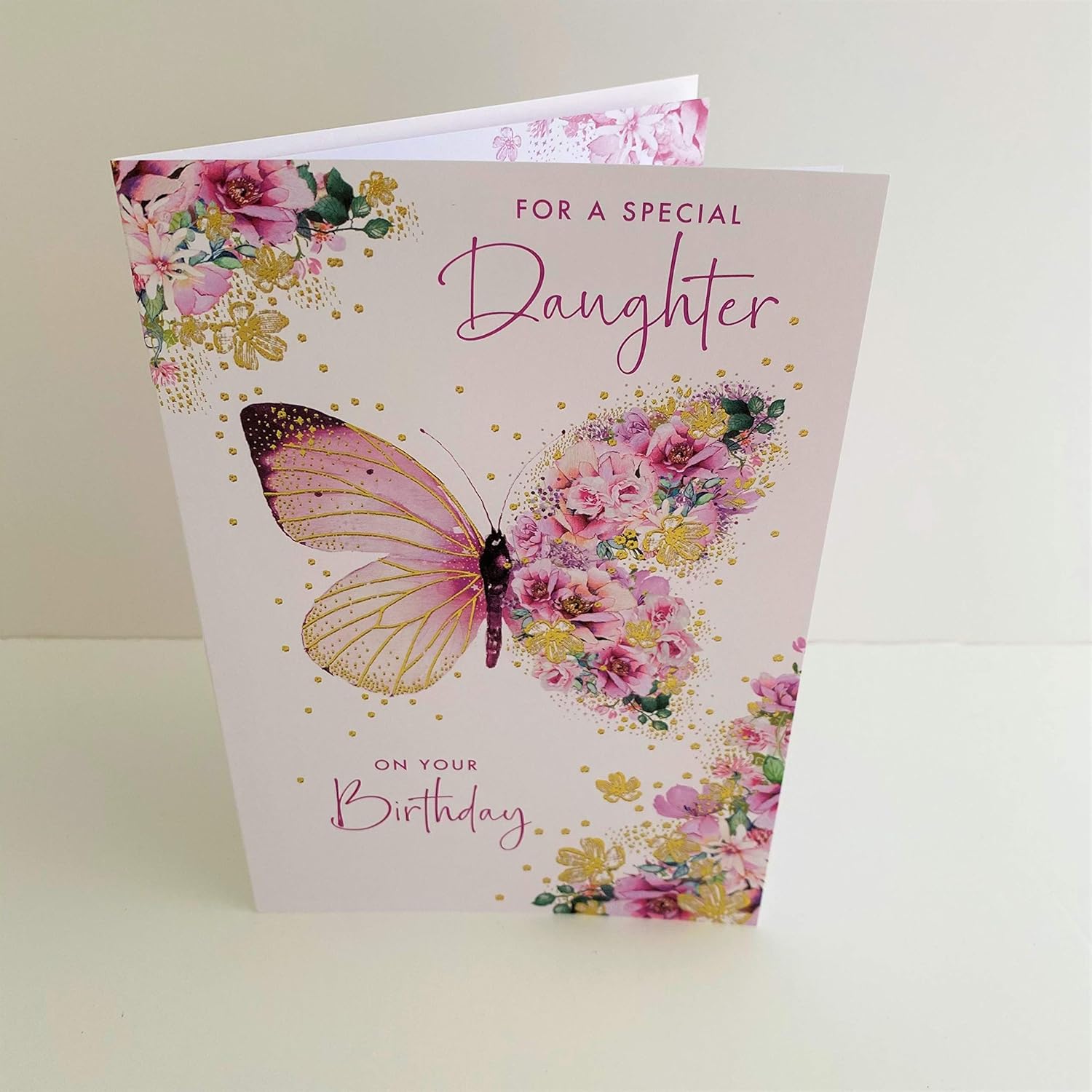 NQ Special Daughter Birthday Card with colorful floral design and heartfelt message for celebrating a daughter's birthday.