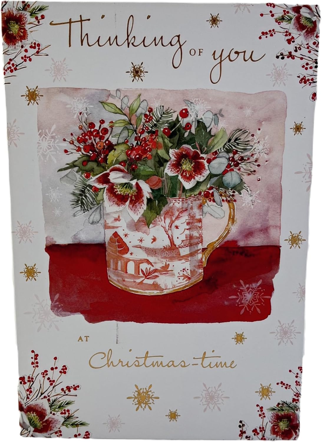 Thinking of You at Christmas greeting card by NQ featuring a festive Christmas Anemones design with holiday-themed floral artwork.