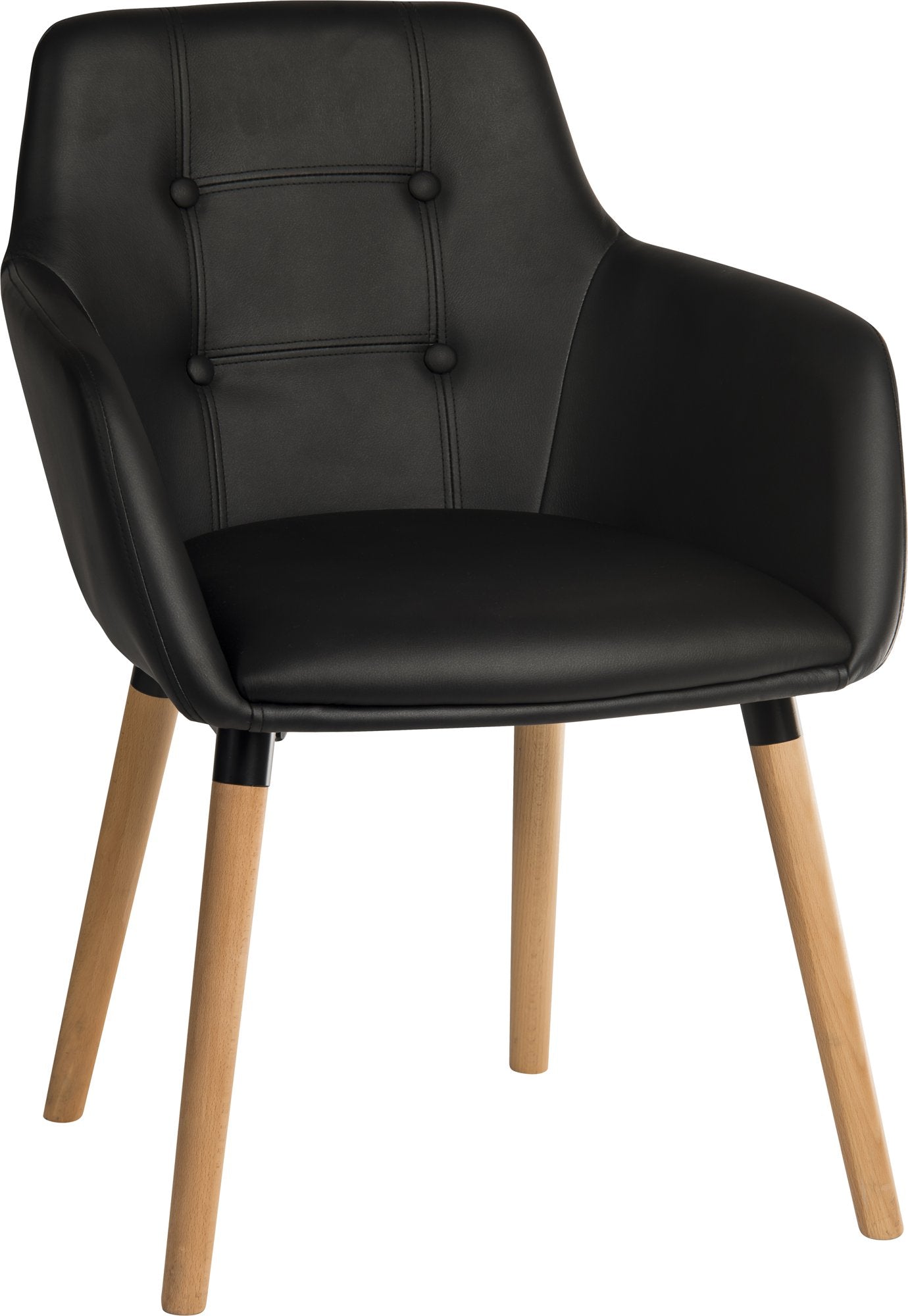 Contemporary 4 Legged Upholstered Reception Chair Black (Pack 2) - 6929PU-BLACK DD