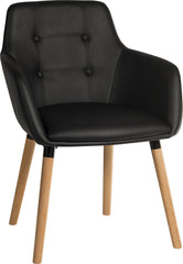 Contemporary 4 Legged Upholstered Reception Chair Black (Pack 2) - 6929PU-BLACK DD