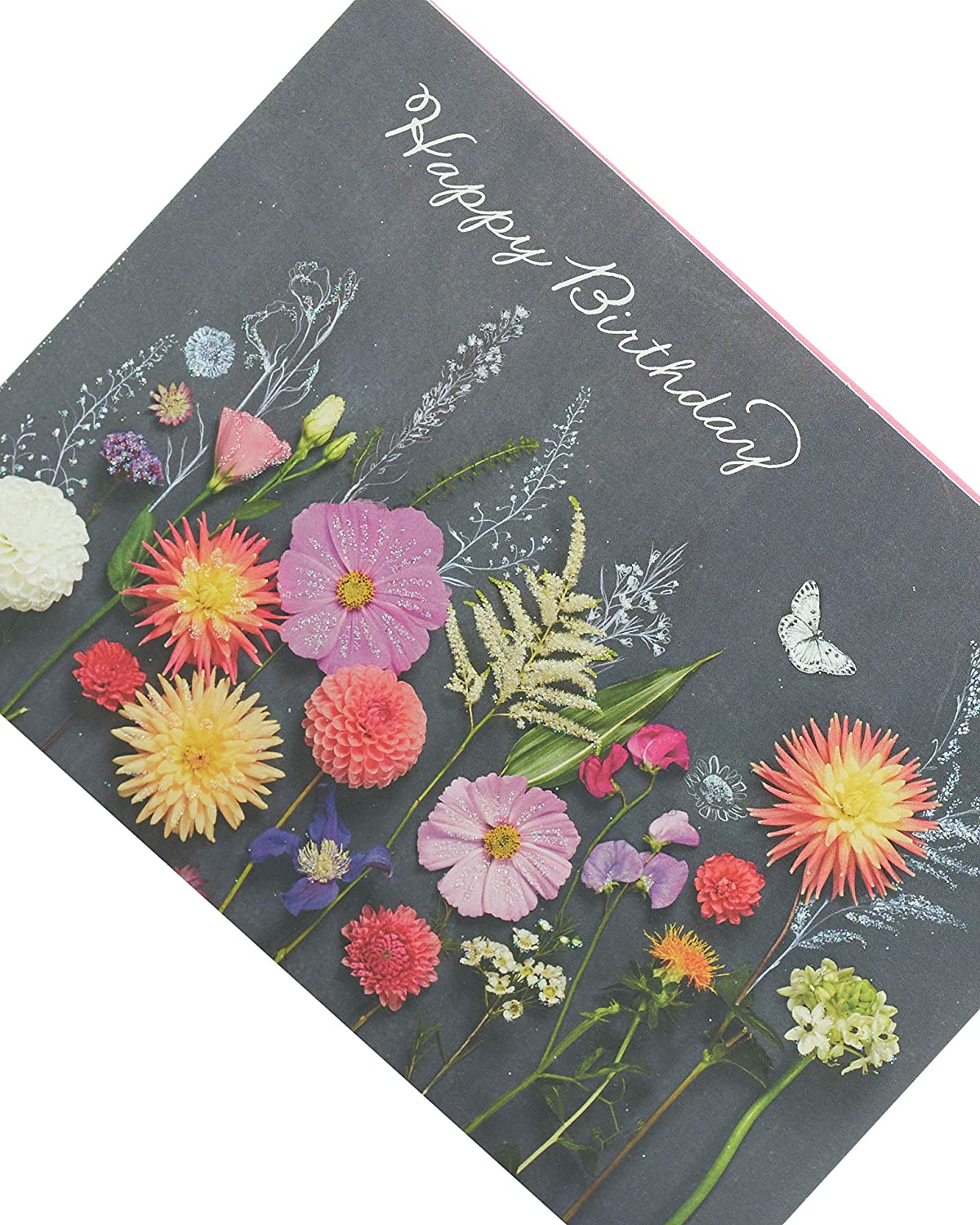 Wildflowers on Black Background Birthday Card