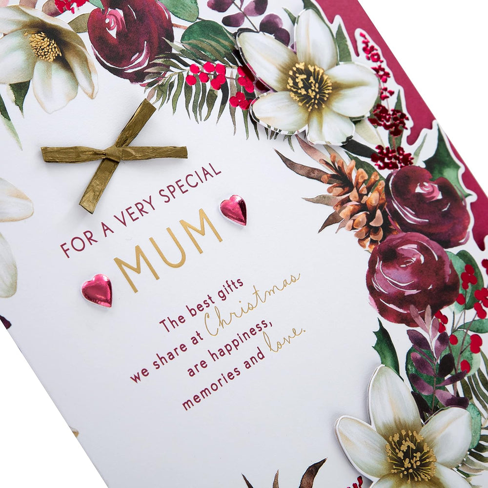Boxed Christmas Card for Mum – Traditional Wreath and Verse Festive Design