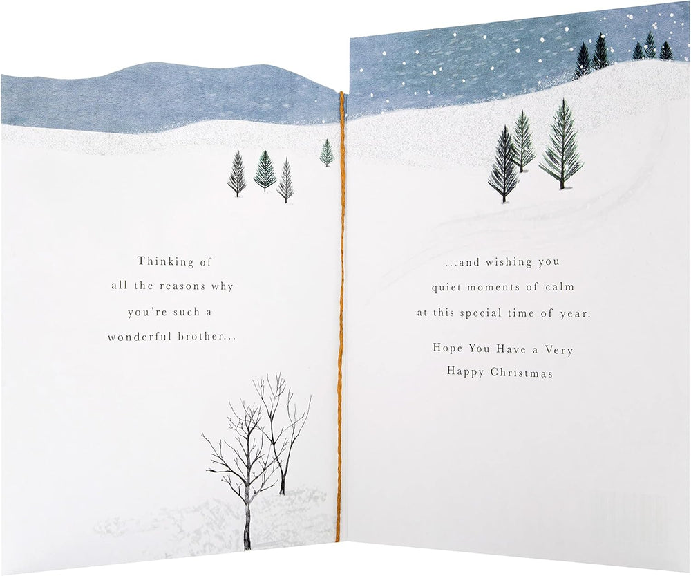 Christmas Greeting Card for Brother with Festive Seasonal Design and Heartfelt Wishes
