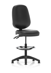 Dynamic Eclipse Plus II Medium Back Soft Bonded Leather Task Operator Office Chair Without Arms and With Hi Rise Draughtsman Kit Black - KC0427 DD