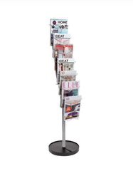 Alba Floor Standing Literature Display Unit 7 x A4 Compartments Silver Grey DDFIL7S