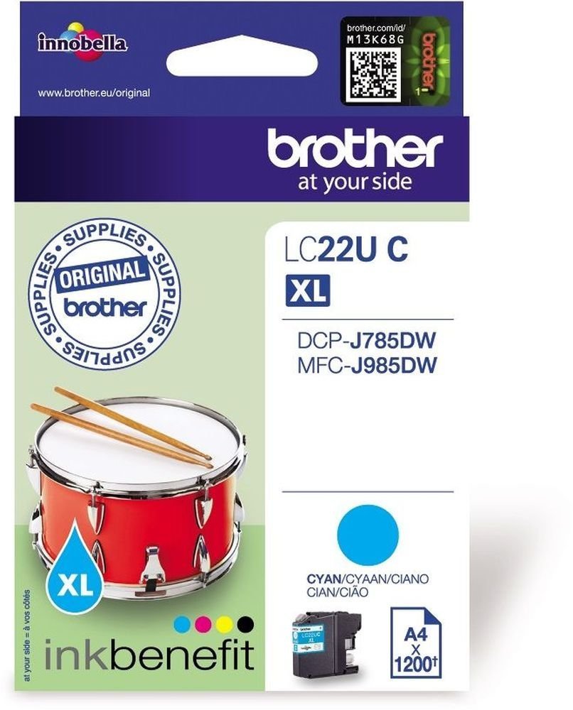 Brother Cyan Ink Cartridge 15ml - LC22UC