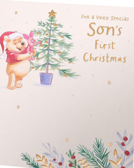 UK Greetings Disney Winnie the Pooh Son's First Christmas Card - Pooh & Piglet Design