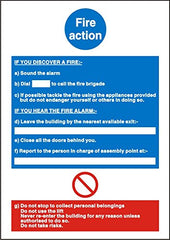 SECO Mandatory Safety Sign Fire Action Self Adhesive Vinyl 200 x 300mm - M011SAV-200X300