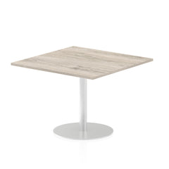 Dynamic Italia 1000mm Poseur Square Table Grey Oak Top 725mm High Leg ITL0357 DD