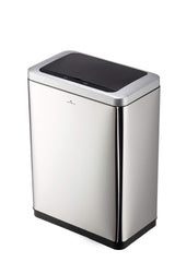 Durable NO TOUCH DUO Sensor Waste Bin 2 x 20L Capacity Silver - 342423 DD