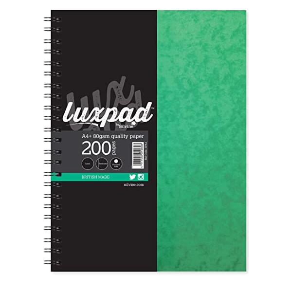Silvine A6 Wirebound Pressboard Cover Notebook Ruled 200 Pages Green (Pack 12) - SPA6