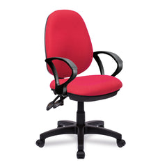Nautilus Designs Java 200 Medium Back Twin Lever Fabric Operator Office Chair With Fixed Arms Red - BCF/P505/RD/A DD
