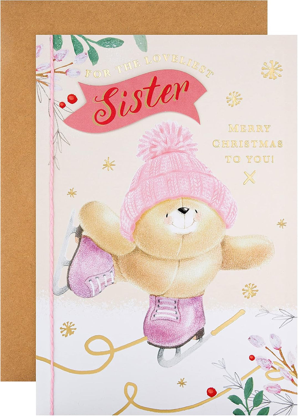 Christmas Greeting Card for Sister with Festive Seasonal Design and Heartfelt Wishes