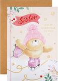 Christmas Greeting Card for Sister with Festive Seasonal Design and Heartfelt Wishes