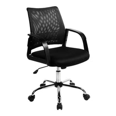 Nautilus Designs Calypso Medium Mesh Back Task Operator Office Chair With Fixed Arms Black - BCM/F1204/BK DD