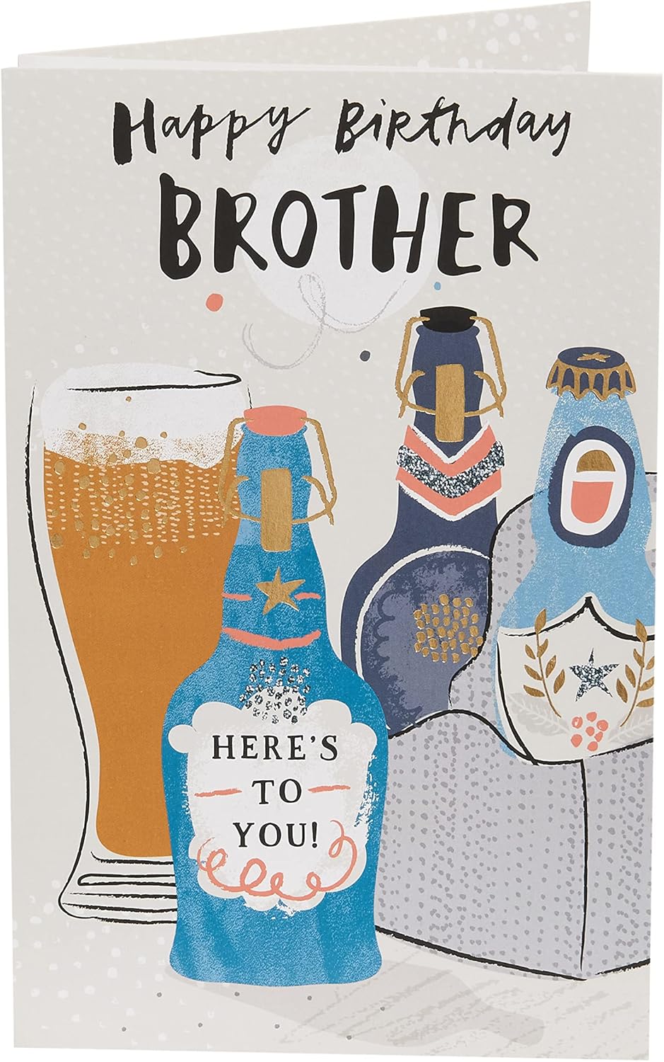 Happy Birthday Beers Brother Birthday Card
