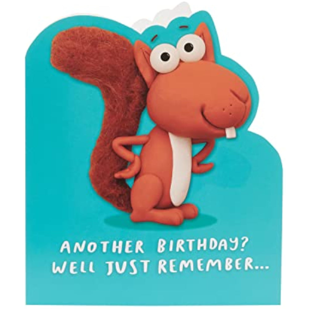 UK Greetings Birthday Card For Him/Her/Friend With Envelope - Funny Squirrel Design