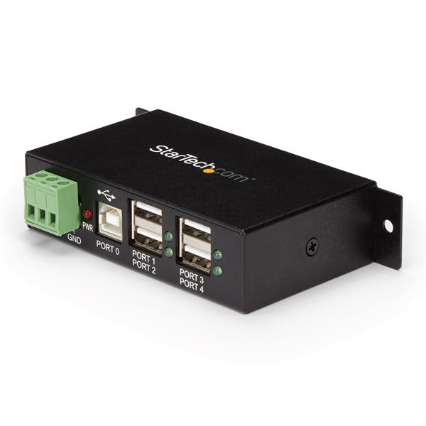 StarTech.com Mountable 4 Port Rugged Ind USB Hub ESD