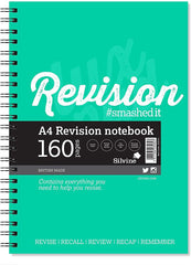 Silvine Revision Notebook Twinwire A4 Green (Pack 5) EX751
