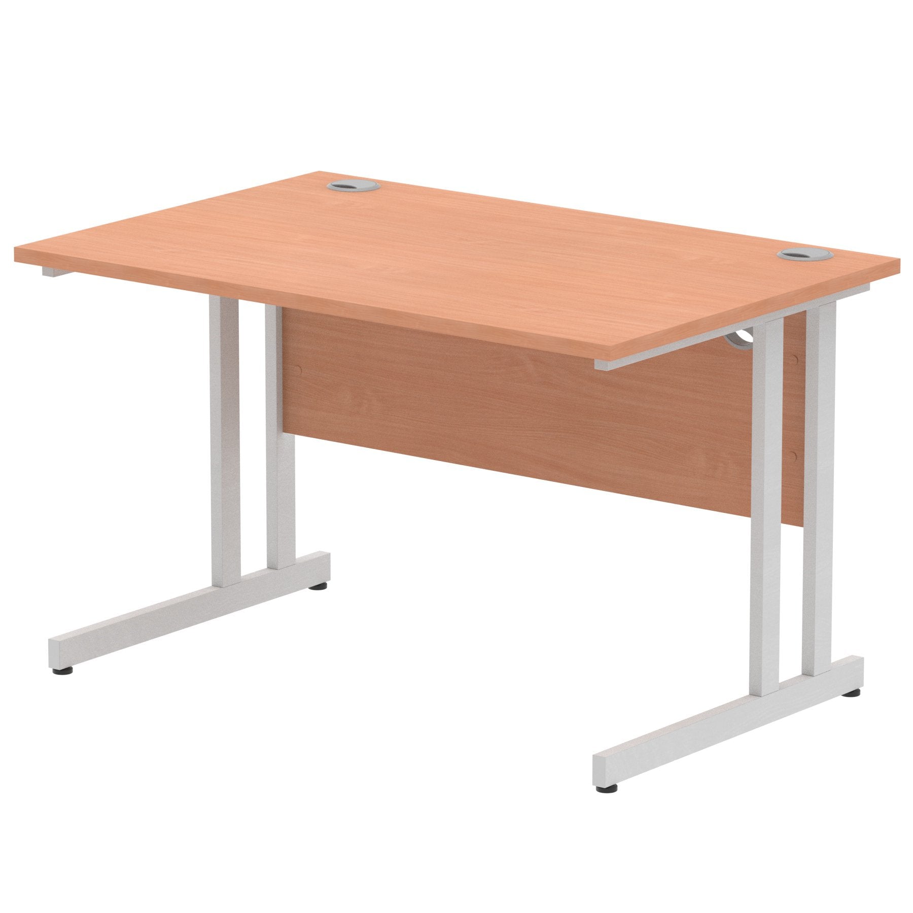 Impulse 1200 x 800mm Straight Desk Beech Top Silver Cantilever Leg I000283 DD