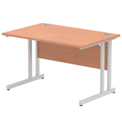 Impulse 1200 x 800mm Straight Desk Beech Top Silver Cantilever Leg I000283 DD