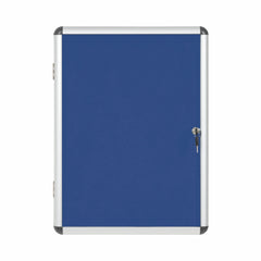Bi-Office Enclore Blue Felt Lockble Noticeboard Display Case 4 x A4 500x674mm - VT610107150 DD