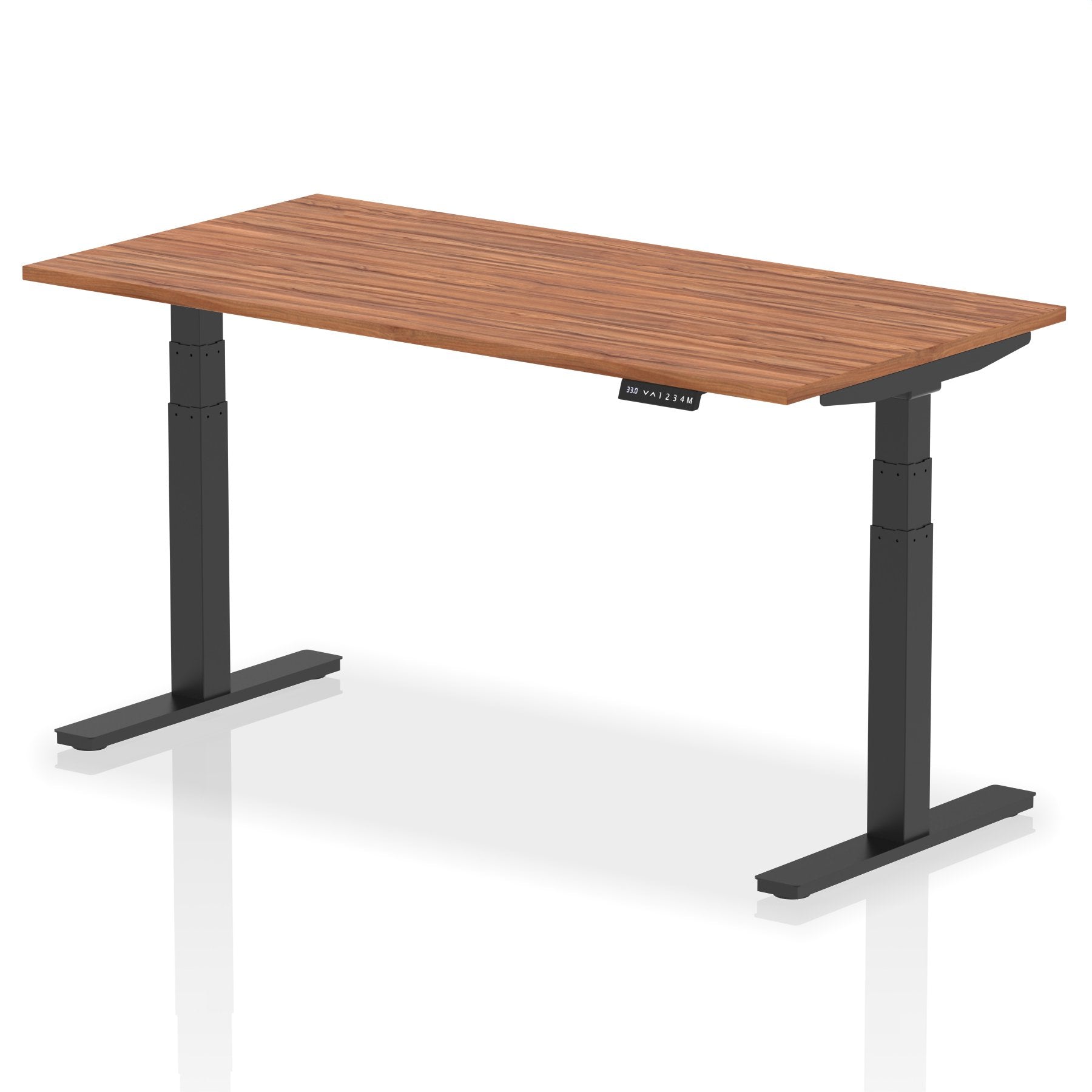 Dynamic Air 1600 x 800mm Height Adjustable Desk Walnut Top Black Leg HA01191 DD