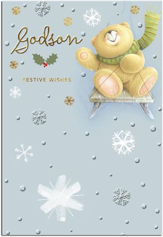 Christmas Greeting Card for Godson with Festive Seasonal Design and Heartfelt Wishes
