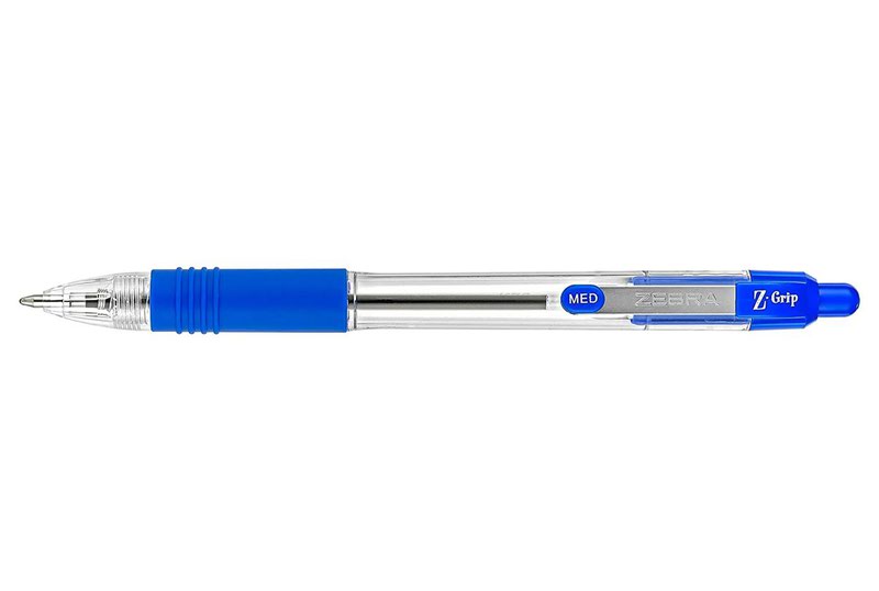 Zebra Z-Grip Retractable Ballpoint Pens – Blue Ink, 1.0mm Tip, Pack of 12