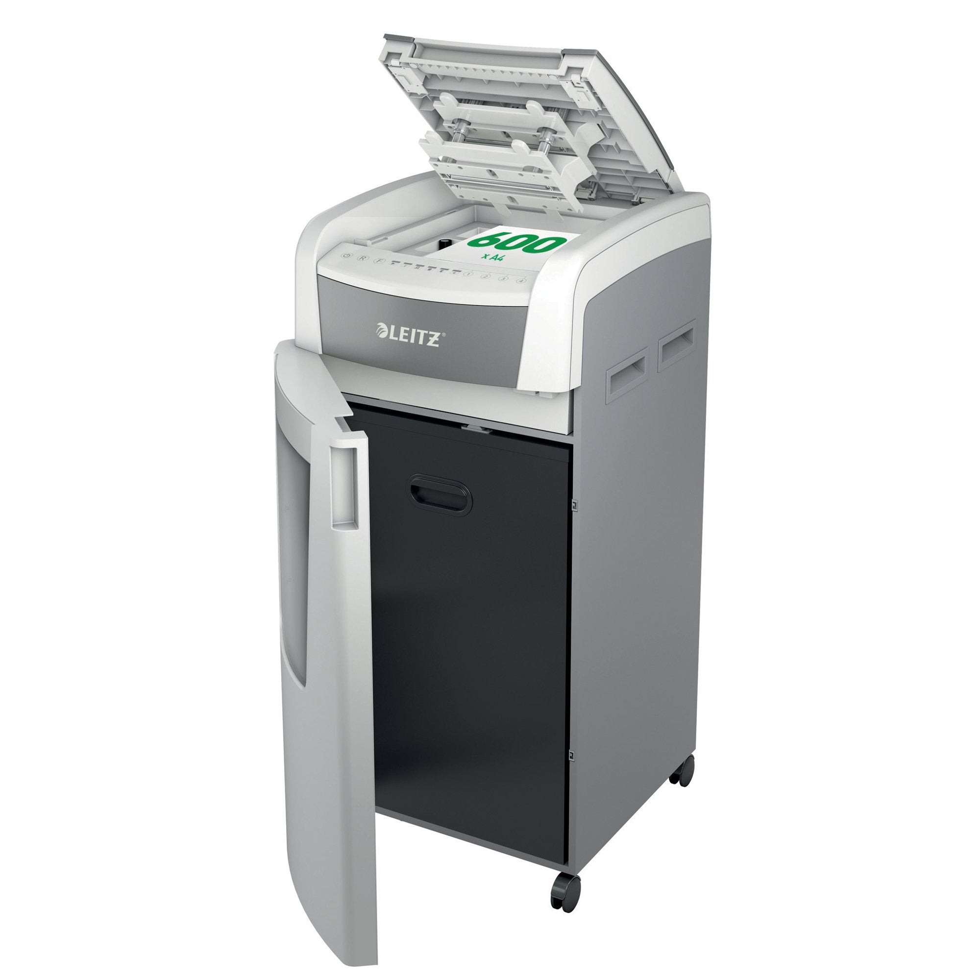 Leitz IQ AutoFeed Office Pro 600 Cross Cut Shredder 110 Litre 600 Sheet Automatic/15 Sheet Manual White 80171000 DD