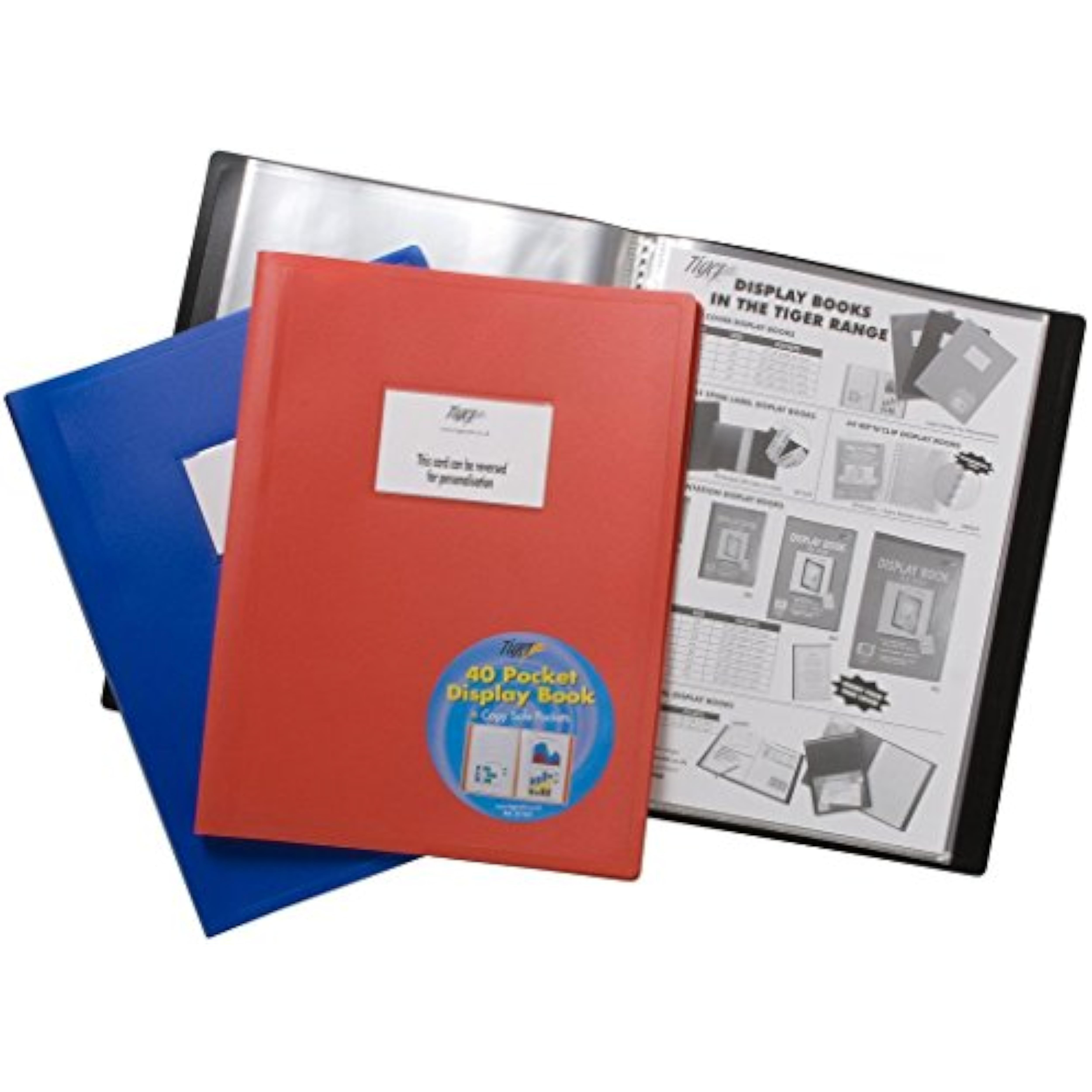 Tiger A4 40 Pocket Flexi Cover Display Book - Assorted Colours