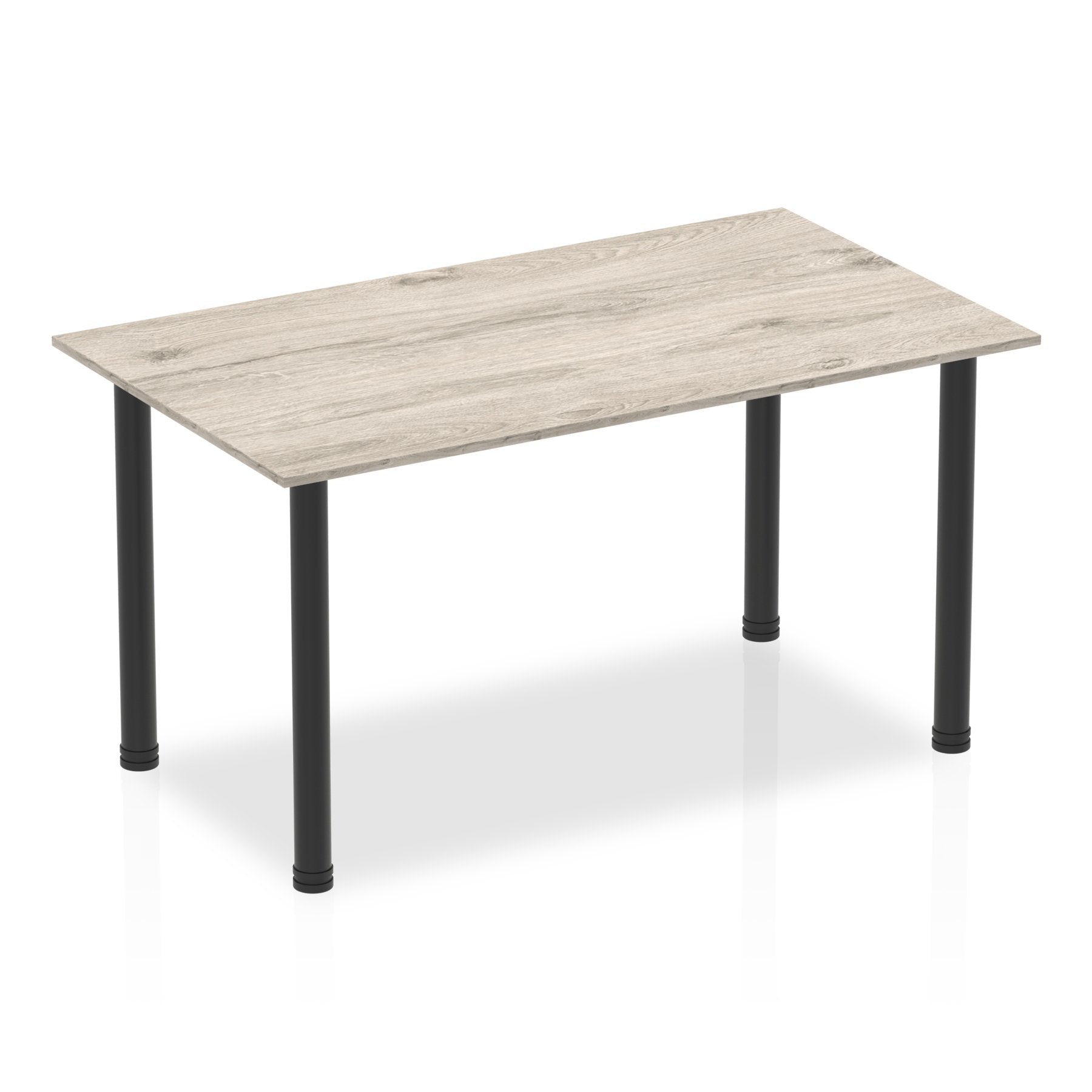 Dynamic Impulse 1400mm Straight Table Grey Oak Top Black Post Leg BF00399 DD