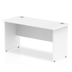 Impulse 1400 x 600mm Straight Desk White Top Panel End Leg MI002247 DD