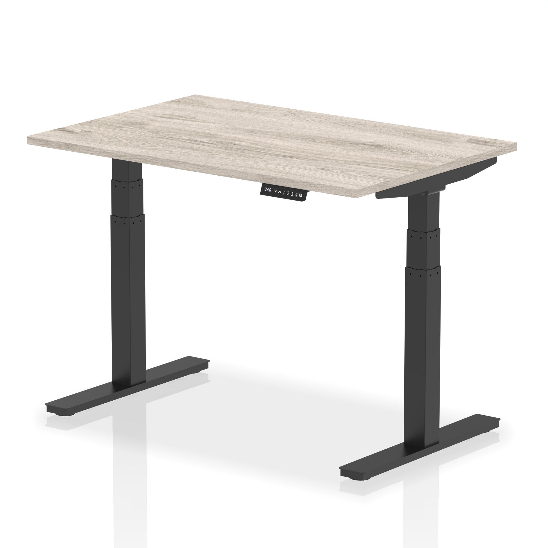Dynamic Air 1200 x 800mm Height Adjustable Desk Grey Oak Top Black Leg HA01245 DD