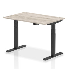 Dynamic Air 1200 x 800mm Height Adjustable Desk Grey Oak Top Black Leg HA01245 DD
