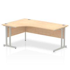 Dynamic Impulse 1800mm Left Crescent Desk Maple Top Silver Cantilever Leg I000367 DD