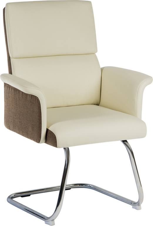 Elegance Gull Wing Medium Back Cantilever Leather Look Visitor Chair Cream - 6959CRE DD