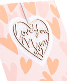 UK Greetings Mother's Day Card for Mum - Keepsake Heart Attachment Design