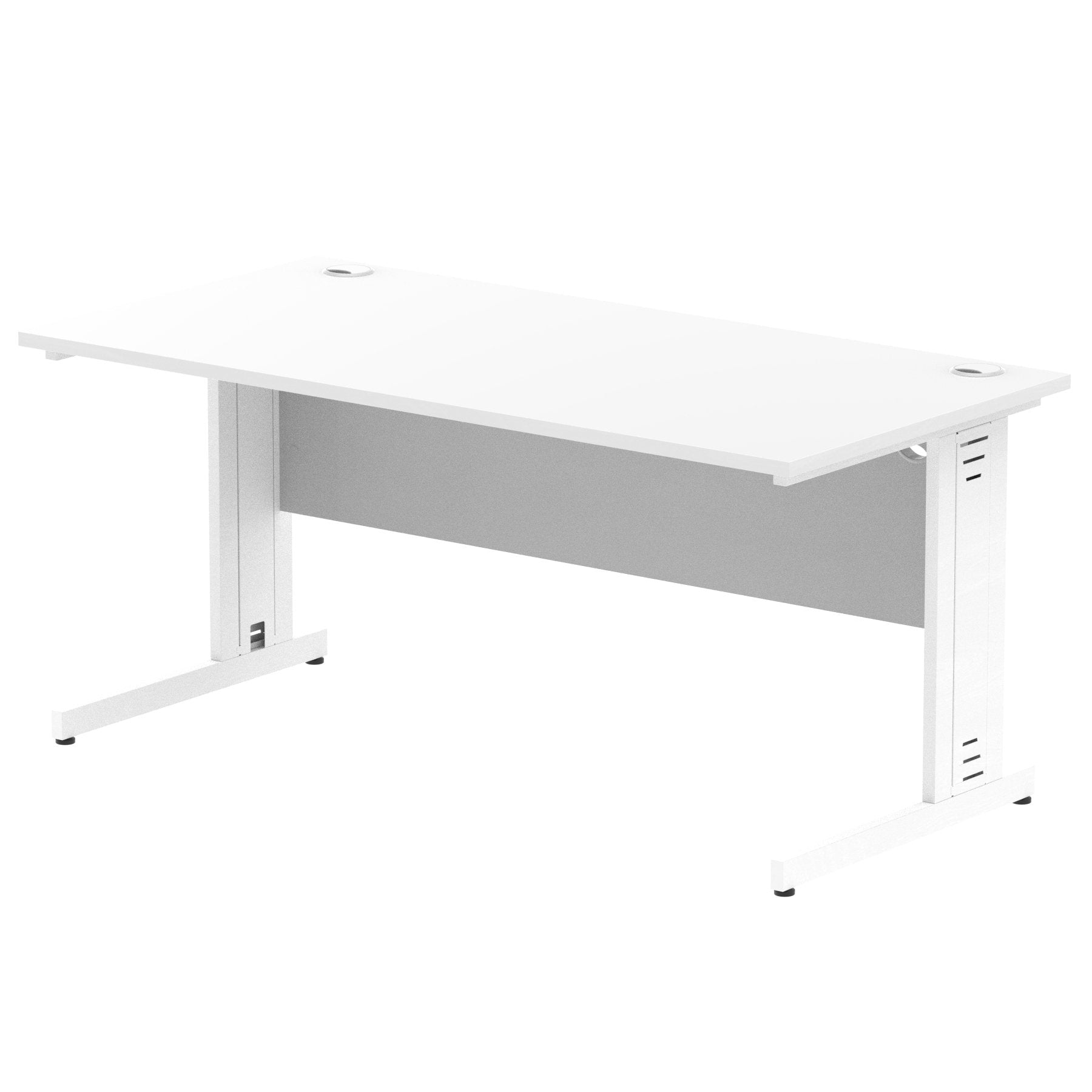 Impulse 1600 x 800mm Straight Desk White Top White Cable Managed Leg MI002273 DD