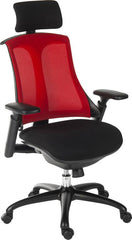 Rapport Mesh Back Executive Office Chair with Fabric Seat Red/Black - 6964RED DD