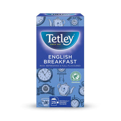 Tetley English Breakfast Tea Bags Individually Wrapped and Enveloped (Pack 25) - 0403254
