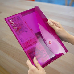 Rapesco Popper Wallet, A5 - Transparent Assorted Colours (Pack 40)