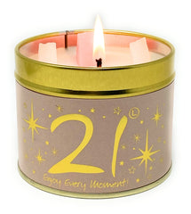 Happy Birthday 21st Scented Tin Candle