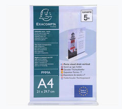 Exacompta Upright Sign Holder A4 Clear