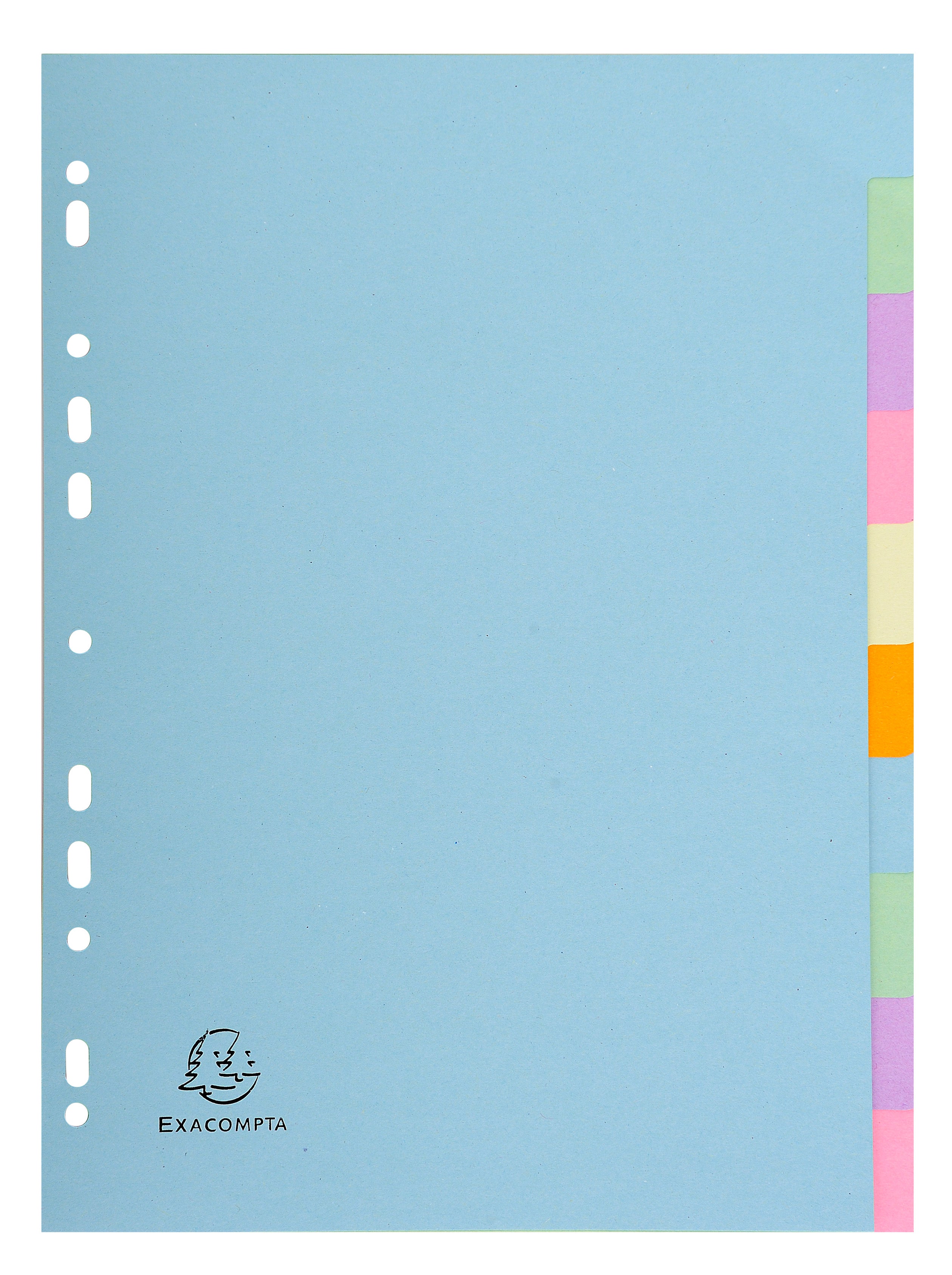 Exacompta Forever Recycled Divider 10 Part A4 170gsm Card Assorted Colours - 1610E