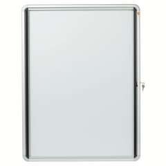 Nobo Premium Plus Outdoor Lockable Magnetic Whiteboard Display Case Aluminium Frame 9 x A4 White 709x970mm 1902580 DD